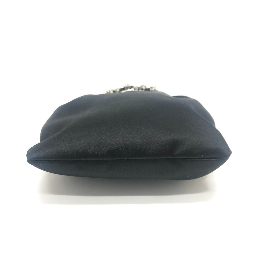 Rogervivier Handbag Rbwanvk0000Rs0B999 Satin Black Crystal Draped Pocket Bouquet Strass Micro