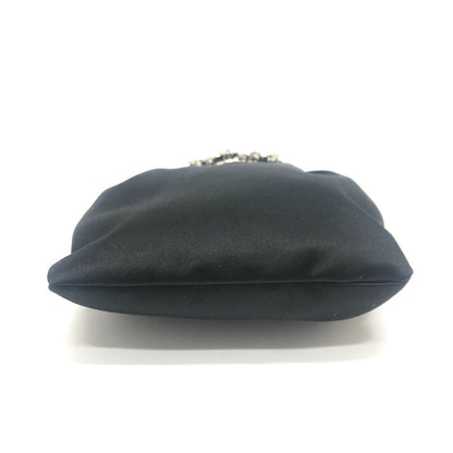 Rogervivier Handbag Rbwanvk0000Rs0B999 Satin Black Crystal Draped Pocket Bouquet Strass Micro