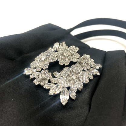 Rogervivier Handbag Rbwanvk0000Rs0B999 Satin Black Crystal Draped Pocket Bouquet Strass Micro