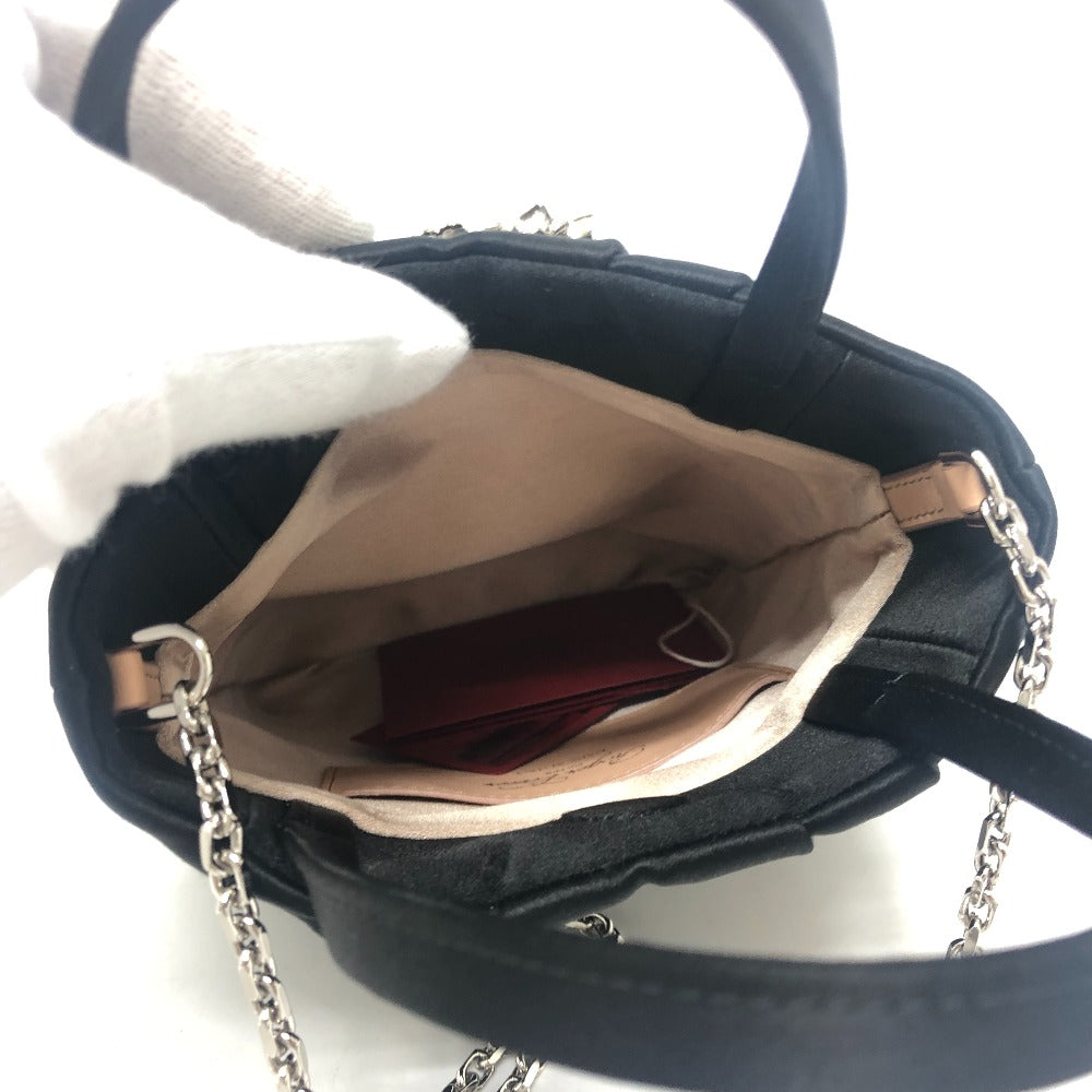 Rogervivier Handbag Rbwanvk0000Rs0B999 Satin Black Crystal Draped Pocket Bouquet Strass Micro