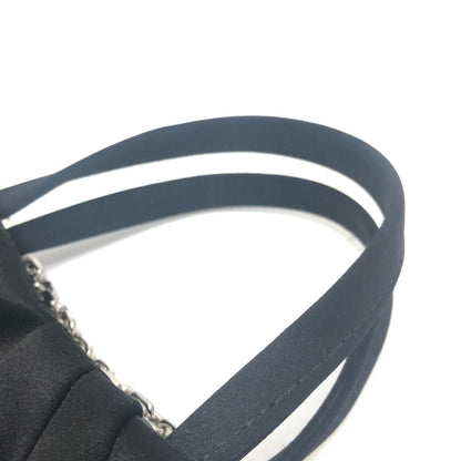 Rogervivier Handbag Rbwanvk0000Rs0B999 Satin Black Crystal Draped Pocket Bouquet Strass Micro