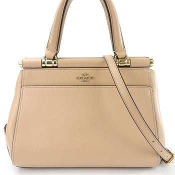 Coach Handbag 31918 Leather Beige Women