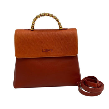 Loewe Shoulder Bag Leather Orange Women