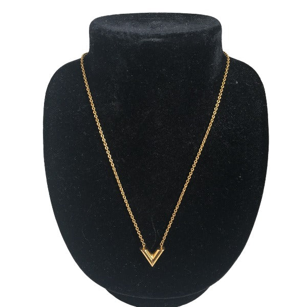 Louis Vuitton Necklace M61083 Gold Plated Gold Necklace Essential V Women