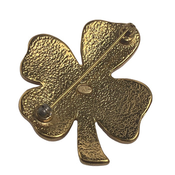 Chanel Brooch Metal Gold / Pink Corsage Coco Mark 031P Clover Women