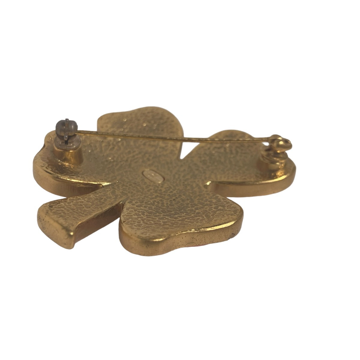 Chanel Brooch Metal Gold / Pink Corsage Coco Mark 031P Clover Women