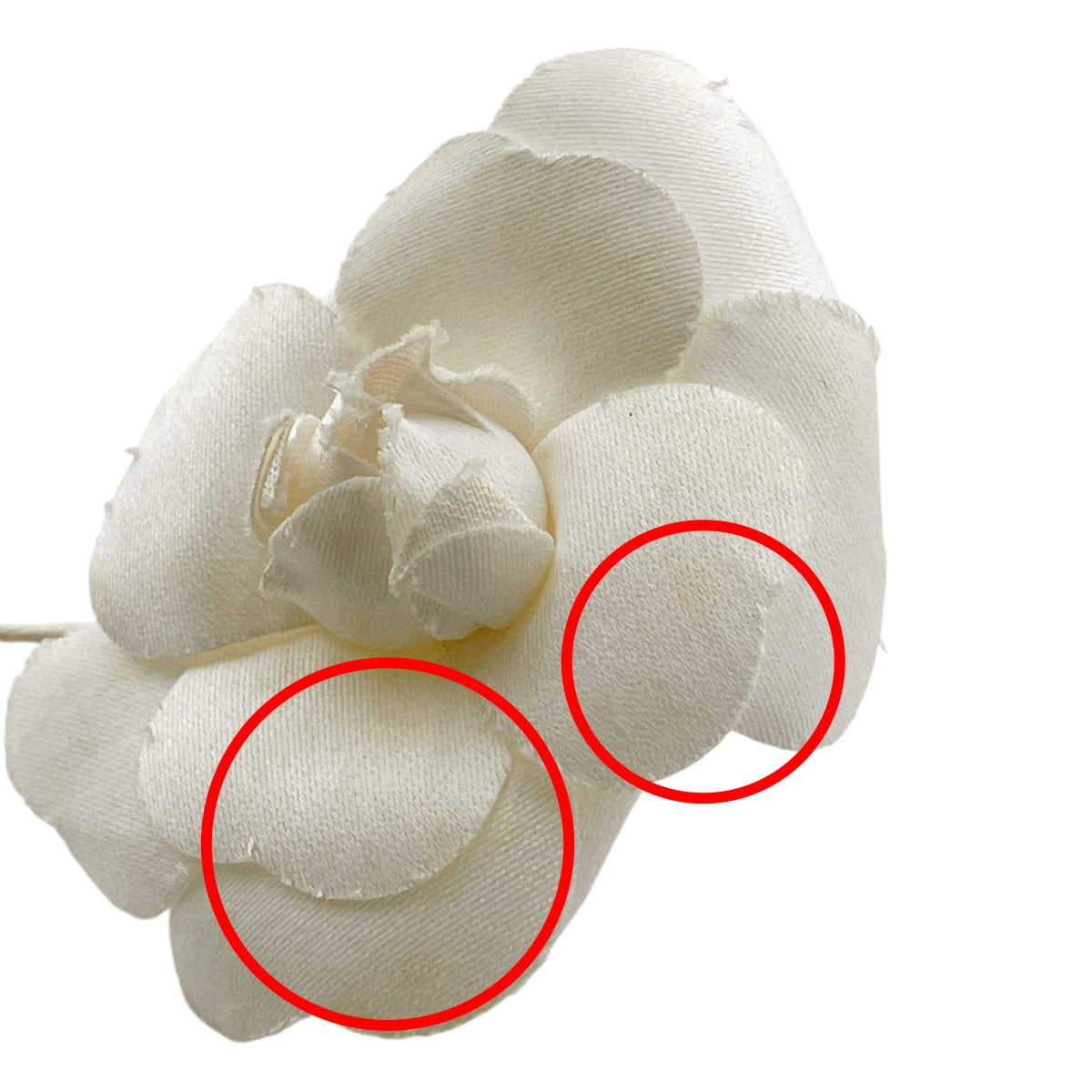 Chanel Brooch Cotton Cotton White Corsage Camelia Women