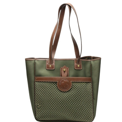 Hunting World Tote Bag Leather Khaki Tote Bag Mens(Unisex)