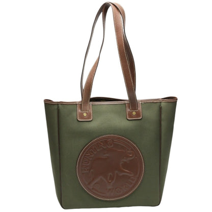 Hunting World Tote Bag Leather Khaki Tote Bag Mens(Unisex)