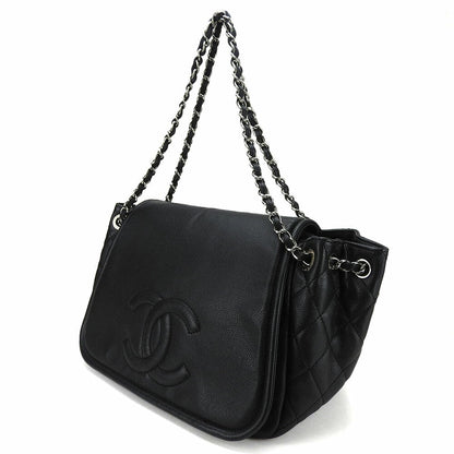 Chanel Shoulder Bag Caviar Skin Black Chainshoulder Women