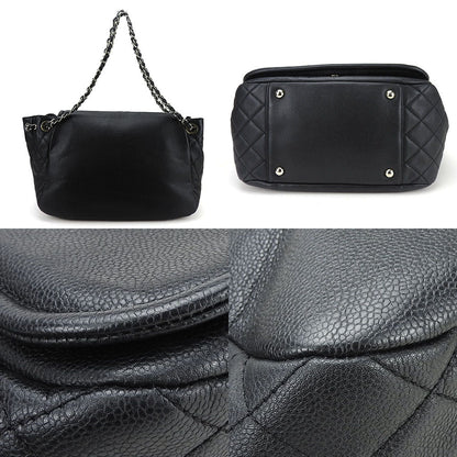 Chanel Shoulder Bag Caviar Skin Black Chainshoulder Women
