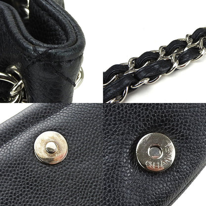 Chanel Shoulder Bag Caviar Skin Black Chainshoulder Women