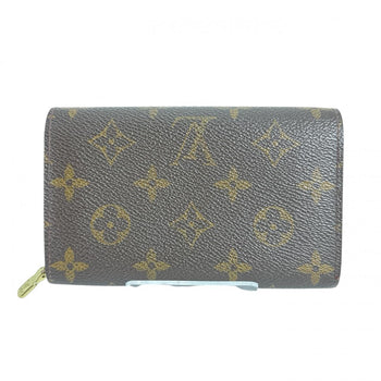 Louis Vuitton Bifold Wallet M61730 Monogram Canvas Brown L-Shaped Fastener Monogram Porto Monevier