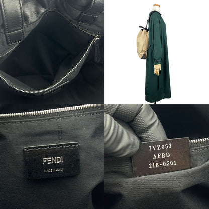 Fendi Backpack 7Vz057 Canvas, Leather Beige Women