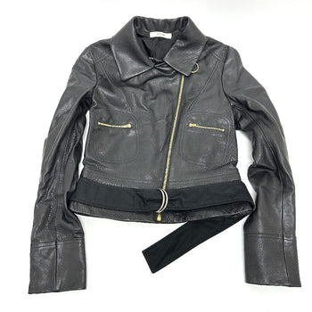 Celine Riders Jacket Leather, Cotton Black Women 34