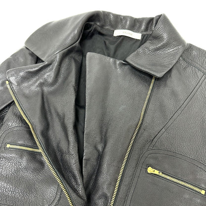 Celine Riders Jacket Leather, Cotton Black Women 34