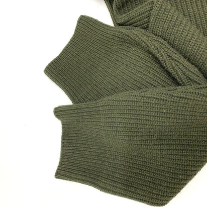 Celine Sweater 2Ab97 Wool Khaki Logo Leopard Pattern Mens L