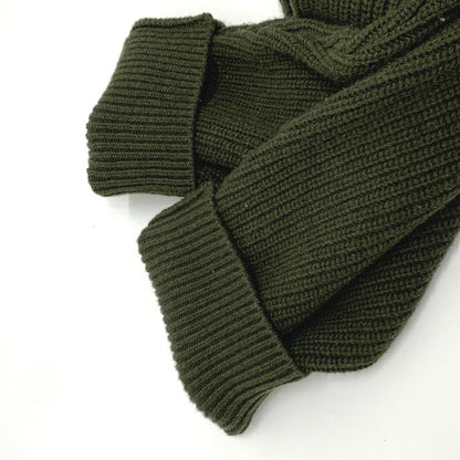 Celine Sweater 2Ab97 Wool Khaki Logo Leopard Pattern Mens L