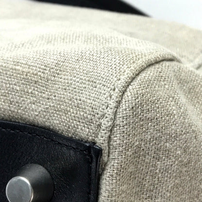 Celine Tote Bag Linen Canvas, Leather Beige X Black Women Women