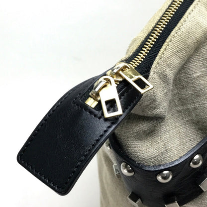 Celine Tote Bag Linen Canvas, Leather Beige X Black Women Women