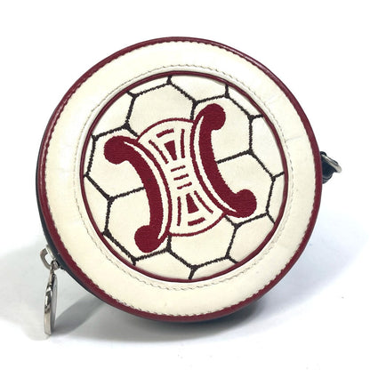 Celine Coin Case Leather White Wallet Coin Pocket Fifa 2002 Women