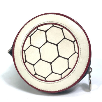 Celine Coin Case Leather White Wallet Coin Pocket Fifa 2002 Women