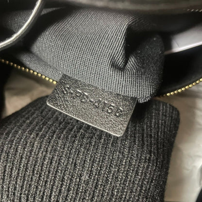 Celine Backpack 188373Bfi Leather Black X Gold Metal Small C Charm Women