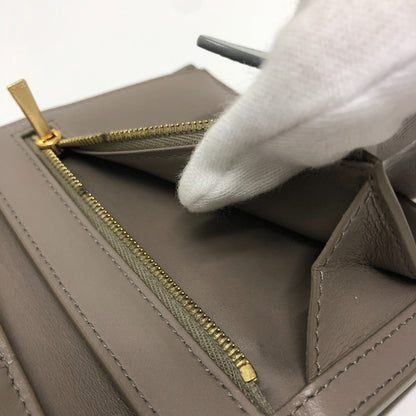 Celine Folded Wallet 10B643Bru Leather Gray Bicolor Medium Strap Wallet Women