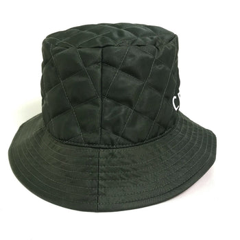 Celine Hat 2Aub8930C Nylon Khaki X Orange Quilting Logo Women S