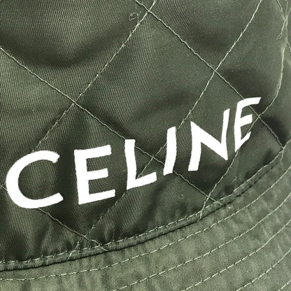 Celine Hat 2Aub8930C Nylon Khaki X Orange Quilting Logo Women S
