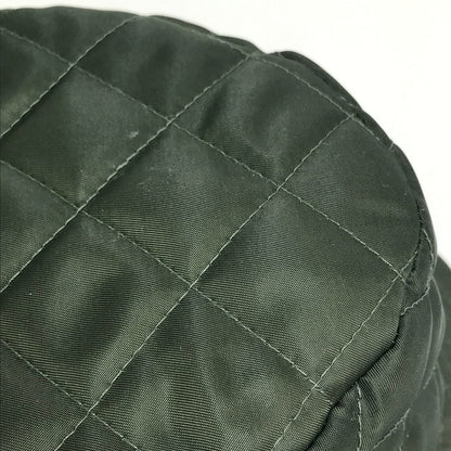 Celine Hat 2Aub8930C Nylon Khaki X Orange Quilting Logo Women S
