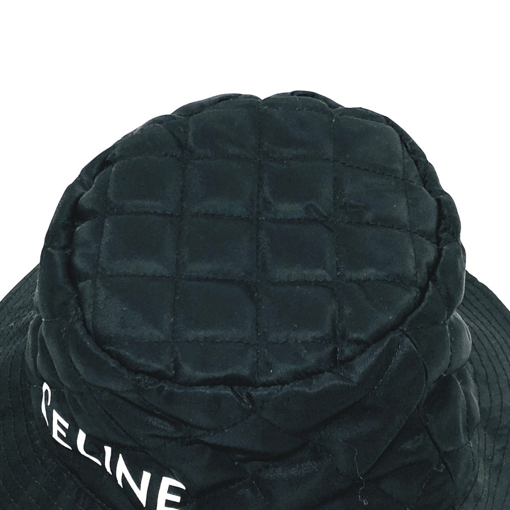 Celine Hat 2Aub0930C Nylon Black Logo Quilting ?