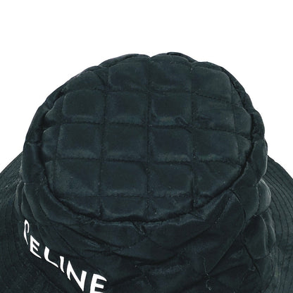 Celine Hat 2Aub0930C Nylon Black Logo Quilting ?