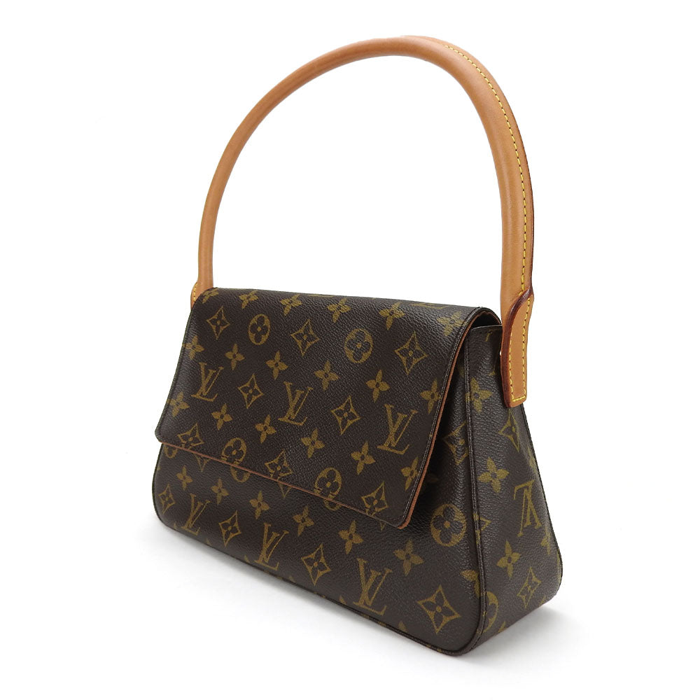 Louis Vuitton Shoulder Bag M51147 Monogram, Tanned Leather Brown Mini Looping Women