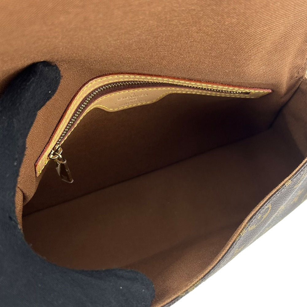 Louis Vuitton Shoulder Bag M51147 Monogram, Tanned Leather Brown Mini Looping Women