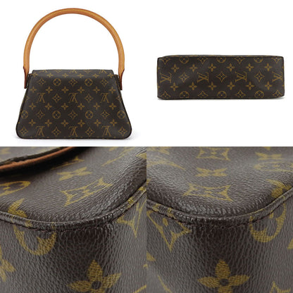 Louis Vuitton Shoulder Bag M51147 Monogram, Tanned Leather Brown Mini Looping Women