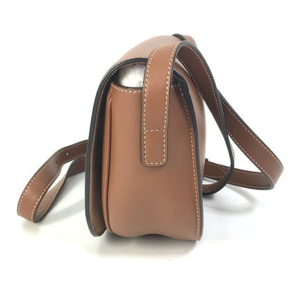 Celine Shoulder Bag 198263Du3 Leather Brown Crossbody Pochette Folco Cuir Triomphe Women