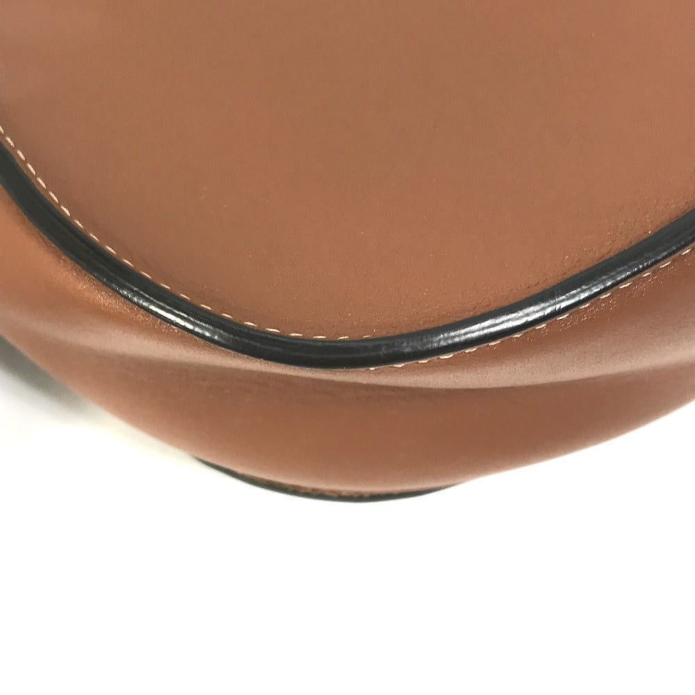 Celine Shoulder Bag 198263Du3 Leather Brown Crossbody Pochette Folco Cuir Triomphe Women