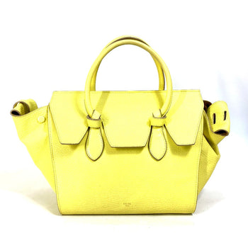 Celine Handbag 175883 Leather Yellow Tote Bag Belt Bag Thai Mini Thai Bag Women