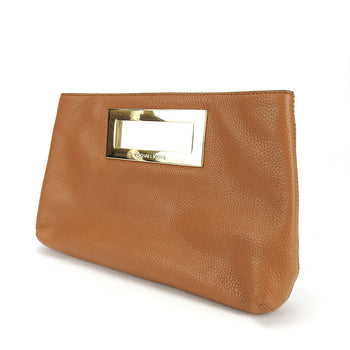 Michael Kors Clutch Bag 35T2Gbkc2L Leather Brown Women