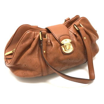 Louis Vuitton Shoulder Bag M97052 Monogram Mahina Leather Cognac Mahina Runner Pm Women