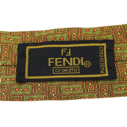 Fendi Tie Silk Green Mens