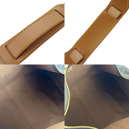 Louis Vuitton Boston Duffel Bag M41414 Monogram, Tanned Leather Brown Keepall 55 Bandouliere