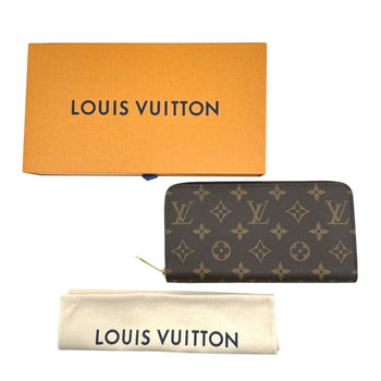 Louis Vuitton Long Wallet Purse M42616 Monogram Canvas Brown Zip Around Monogram Zippy Wallet Women