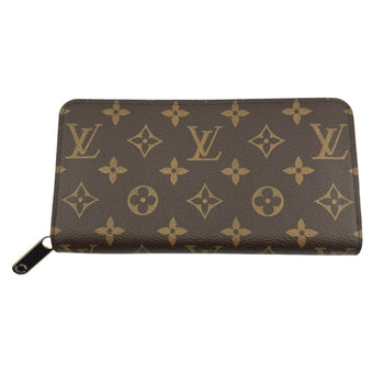 Louis Vuitton Long Wallet Purse M42616 Monogram Canvas Brown Zip Around Monogram Zippy Wallet Women