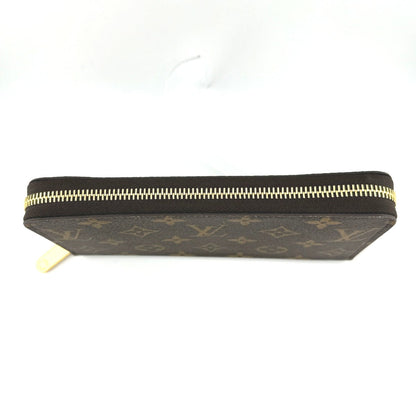 Louis Vuitton Long Wallet Purse M42616 Monogram Canvas Brown Zip Around Monogram Zippy Wallet Women