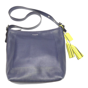Coach Shoulder Bag F22762 Leather Navy Shoulder Bag Fringe Crossbody Women