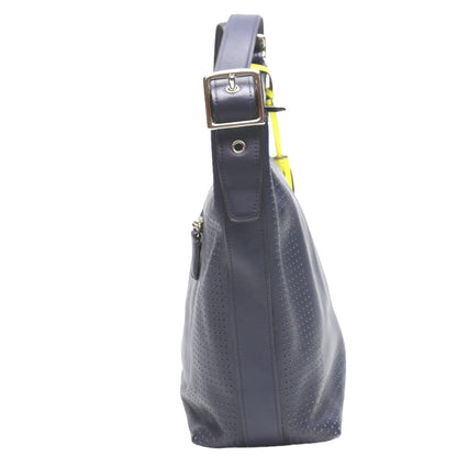 Coach Shoulder Bag F22762 Leather Navy Shoulder Bag Fringe Crossbody Women