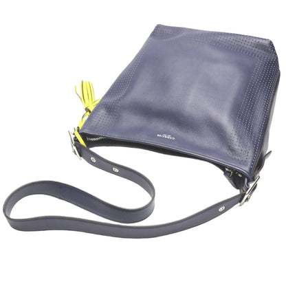 Coach Shoulder Bag F22762 Leather Navy Shoulder Bag Fringe Crossbody Women