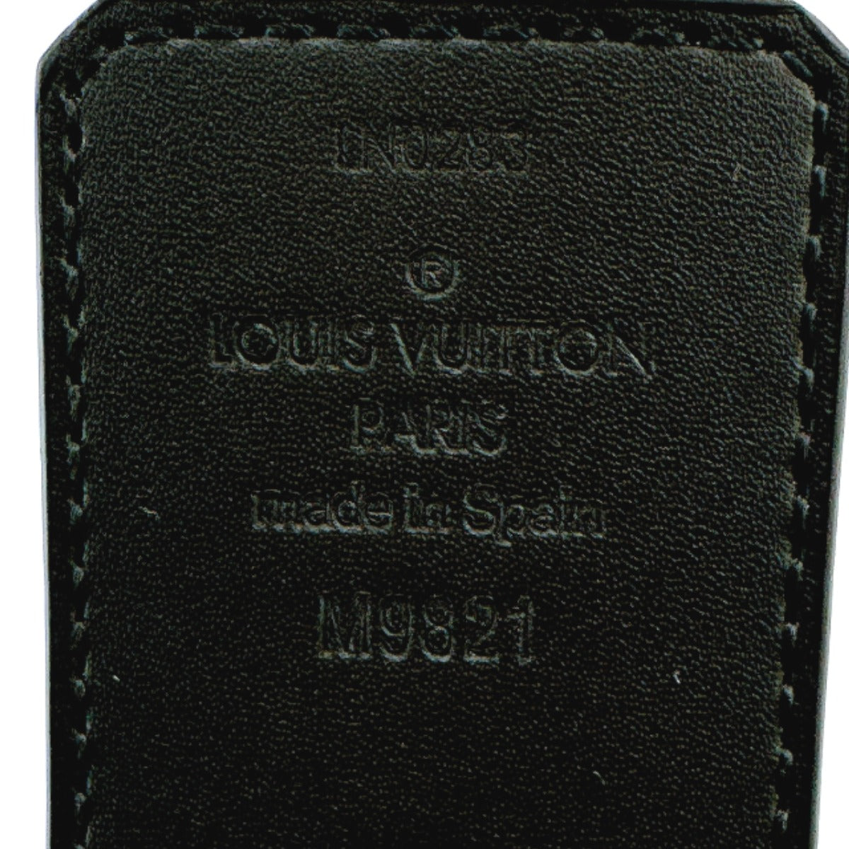 Louis Vuitton Belt M9821 Calfskin Brown Reverse Monogram Saintur Initial Mens 44